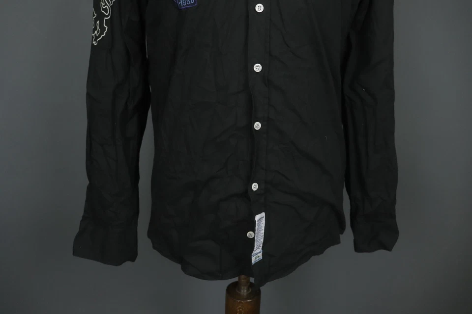 Camisa La Martina Buenos Aires Negra Algodón Manga Larga Cuello Abotonada Talla M Foto 3 de 4