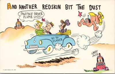 ARTIST SIGNED LARRY SMITH COMIC POSTCARD - AND ANOTHER ONE BIT THE DUST 