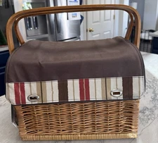 Picnic Time Wicker Wine Cheese Basket with Glasses and Accessories Picnic Basket