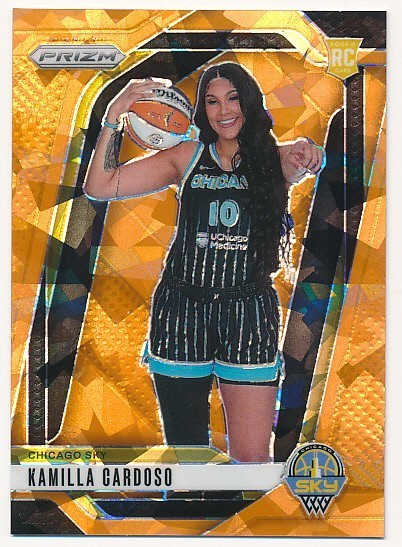 KAMILLA CARDOSO 2024 PANINI PRIZM WNBA ORANGE CRACKED ICE #149 RC ROOKIE MINT