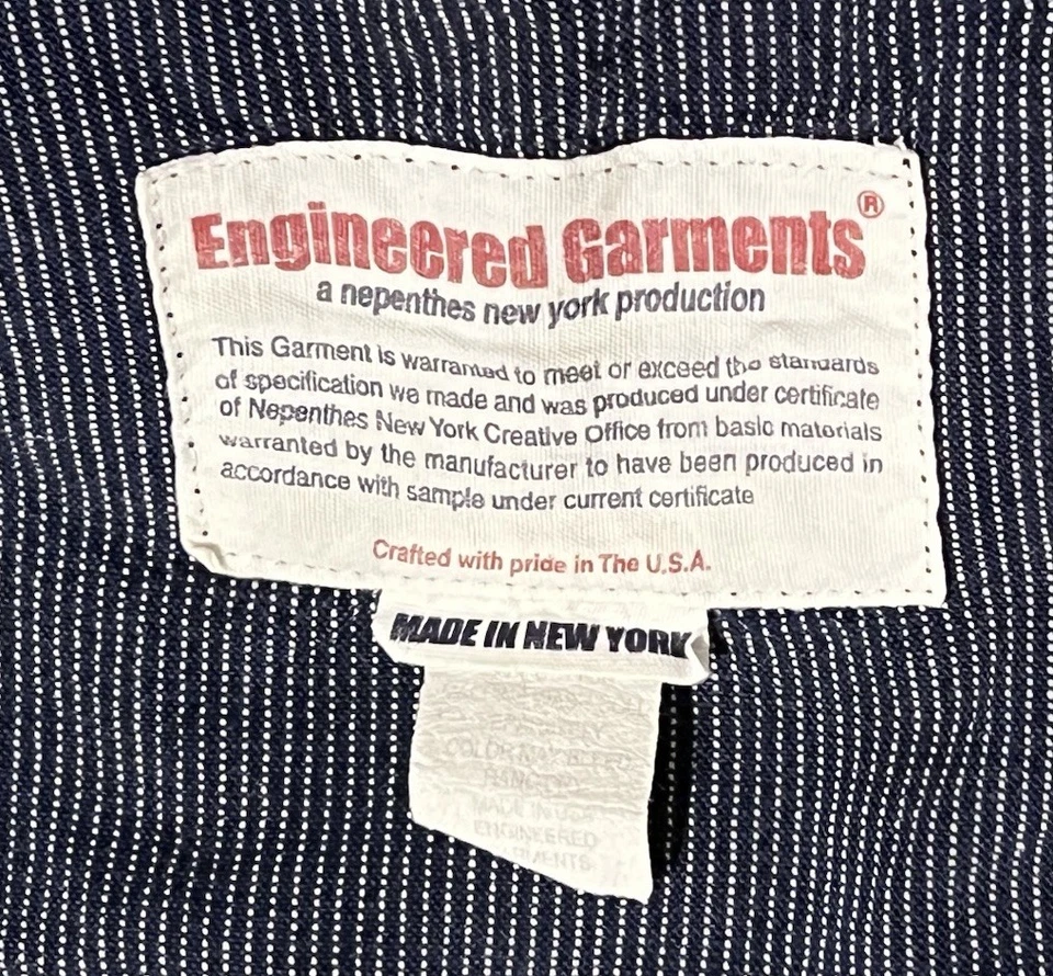 Chaqueta con cuello chal Engineered Garments para hombre M ropa de trabajo militar a rayas Wabash Foto 3 de 4