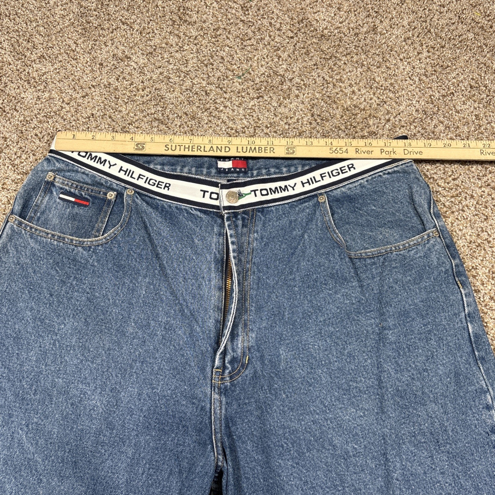 Vintage Tommy Hilfiger Jeans Men 38x30 (36x30) Blue Denim Baggy - View 8