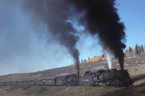 Denver & Rio Grande #484 + #463 Train/Railroad 1996 Kodachrome Slide A451