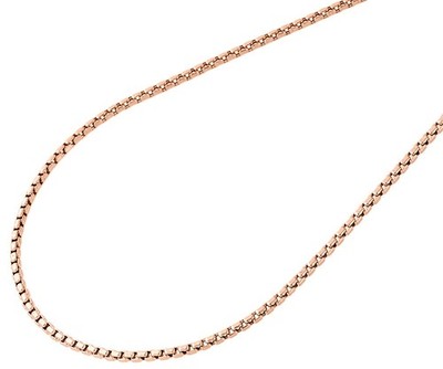 10K Rose Gold Mens Ladies Rounded Venetian Box Chain Necklace 18-36  Inches - Main Image
