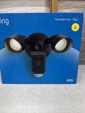 RING Floodlight Cam Wired Plus Outdoor 1080p HD Black - NEW SEALED