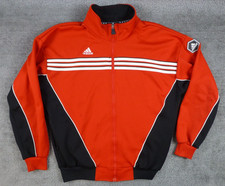 Vintage Adidas Mens Medium Soccer Team Full Zip Red Track Jacket Y2K Patch Logo