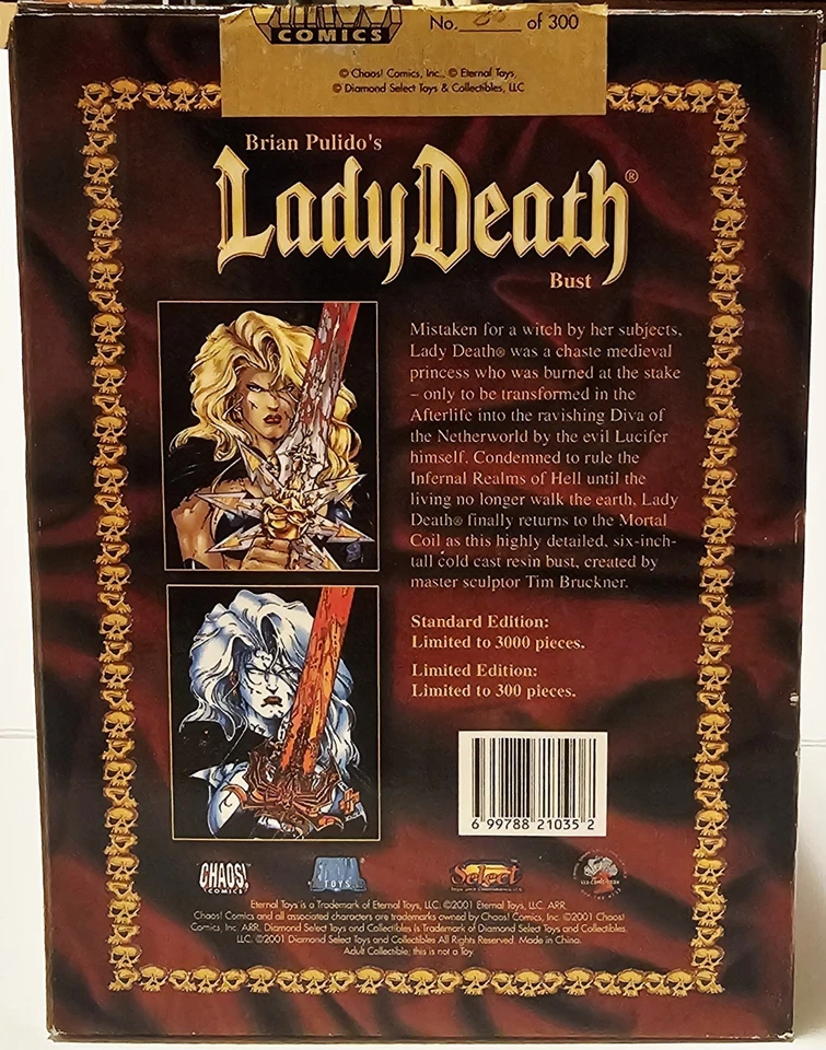 2001 Brian Pulido Lady Death Mini-Bust Special Ed #80/300 - Chaos! Comics - Image 2 of 4