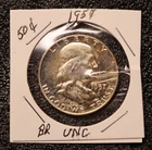 1957 Silver Franklin Half Dollar 50 Cents UNC