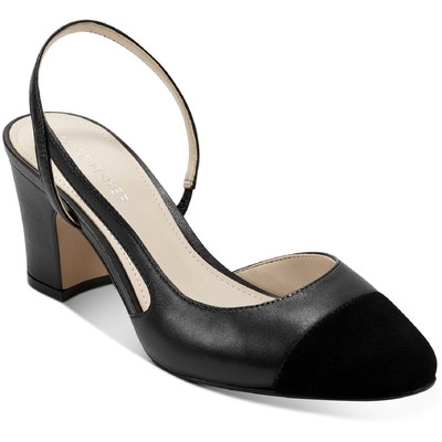 Marc Fisher Womens Laynie Leather Pointed Toe Block Heels Shoes BHFO 1679