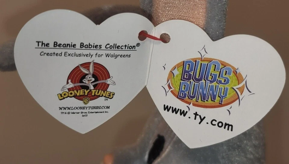 Juguete de peluche Ty Beanie Baby BUGS BUNNY (Looney Tunes - exclusivo de Walgreen) MWMTs Foto 4 de 4