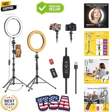 10" Ring Light with 55" Extendable Tripod Stands and Phone Holder, Dimmable L...