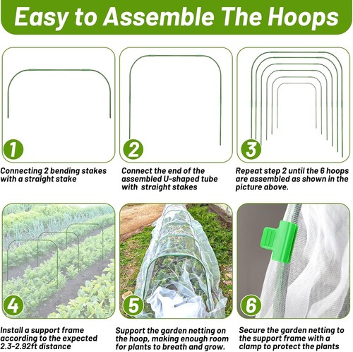 Comprehensive Garden Protection Kit: 67pcs with Hoops & Ultra-Fine Mesh Covers - Foto 9 di 10
