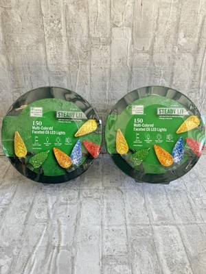 2 Home Accents100 Count Multi-Colored Faceted Steady Lit Super-Bright C9 LED