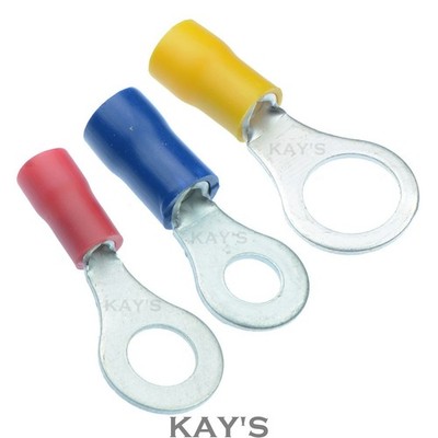 Isolierte Ring Crimpklemmen Elektroleitung Kabelverbinder rot blau gelb