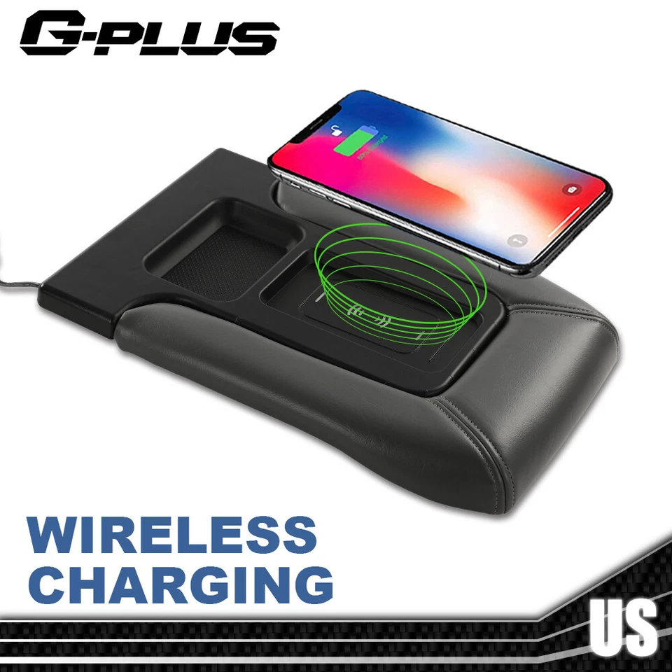 Wireless Charger Center Console Lid Gray Fit For 01-07 Silverado GMC Chevrolet - Imagem 3 de 4