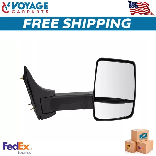 Tow Mirror Manual Textured Black Fit Passenger Side For 2003-2021 GMC Chevrolet