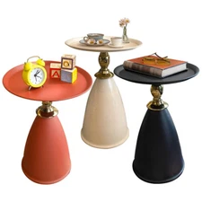 11.8" Metal Pedestal Table Circle Accent Table Round Side Table Small End Table