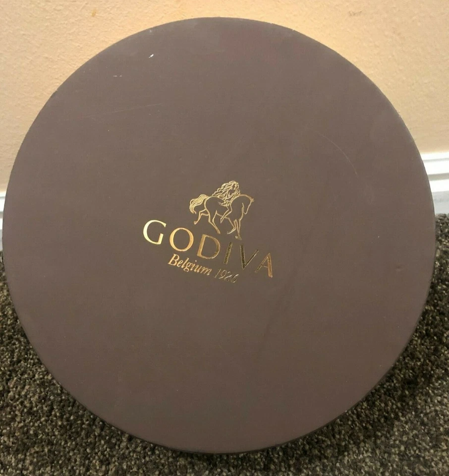 GODIVA Dark Brown & Gold Rounded Empty Decorative Box Great Condition C1 - Image 2 of 4