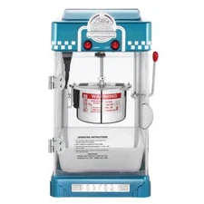 Great Northern Countertop Popcorn Machine 2.5oz Stainless Steel Oil Popper Blue