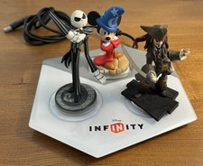 Set Of 3 Disney 1.0 Infinity Figures & Base Mickey Jack Sparrow Jack Skellington
