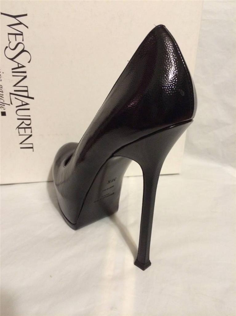 YSL Yves Saint Laurent Tribtoo Tribute Two Patent Platform Pump Shoes Heels $795