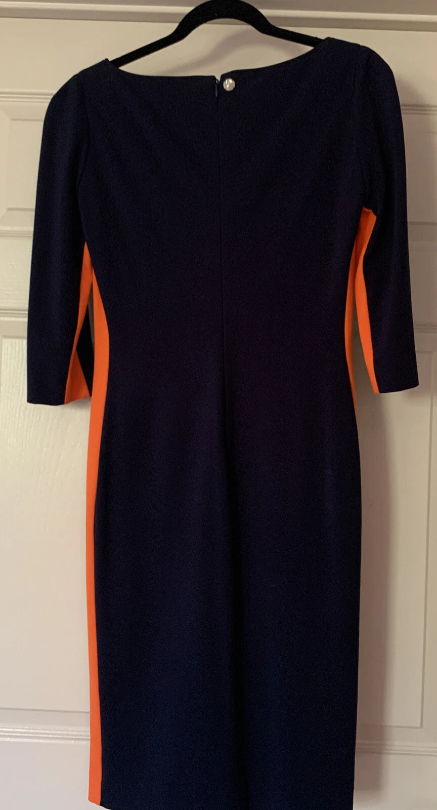 Abito Gianni Versace Collezione Color Block Arancione Navy Taglia IT 46 12 Vintage