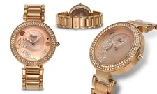 NEW Romilly 1430 Women's Sophia Swarovski Crystal Bezel MOP Dial Rose Gold Watch