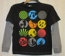 Ocean Pacific "OP" Long Sleeves T-Shirt Boys Youth Size: M 8 Black/Gray 