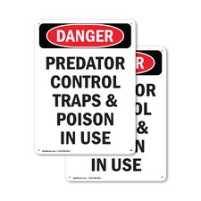 2 Pack Portrait Predator Control Traps Osha Danger Sign Decal Metal Plastic 2 Pack Portrait Predator Control Traps Osha Danger Sign Decal Metal Plastic