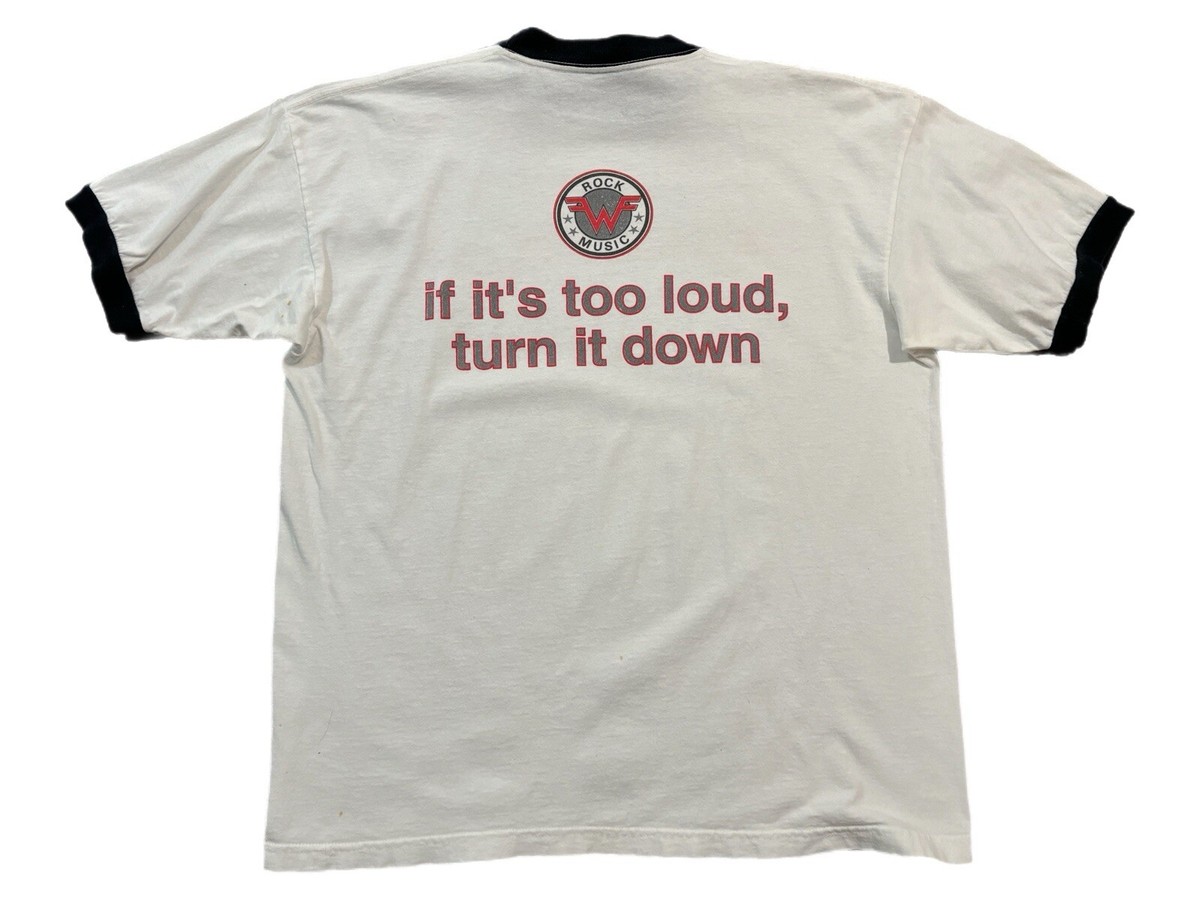 ★87MM★ Mmlg WE 87 RINGER HFT EVERY WHITE Vtg Weezer Ringer Shirt White XL If It's Too Loud Turn it