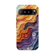 Paper Quilling Orange Purple Phone Case for Google Pixel 9a 9 8 7