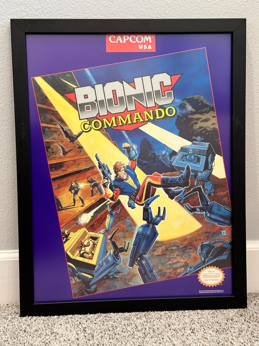 Bionic Commando Capcom Official Poster NES 1988 Rare Framed
