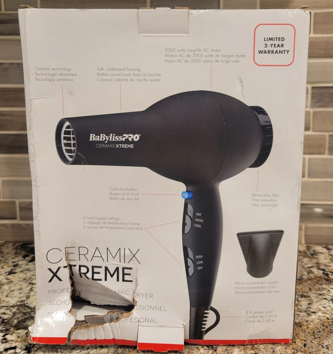 BaBylissPRO Black Ceramix Xtreme Hair Dryer BaBylissPRO Ceramix Xtreme Hair Dryer Ionic Black | eBay main image 3