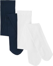 The Children's Place baby girls Tights Two Pack Tidal/White 12-24 Months