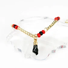 18K Gold Plated Azabache Baby Bracelet with Protection Charm – Gift Box Included