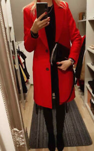 Zara Woman Mantel Tailliert Rot Red Masculin Tailored Coat Long Blazer Ebay