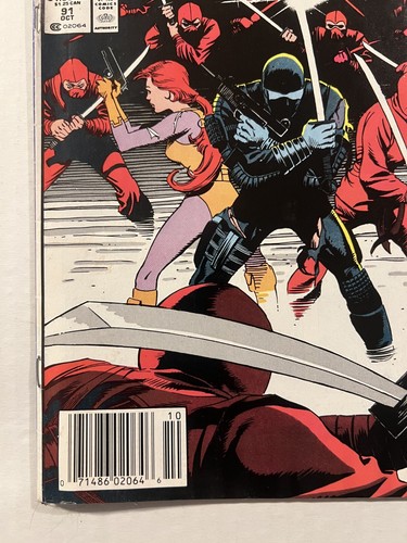 GI JOE: A REAL AMERICAN HERO #91 NEWSSTAND VARIANT ANDY KUBERT COVER MARVEL 1989 - Picture 4 of 6