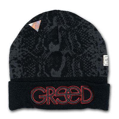 Genuine Cayler & Sons Greed Beanie Hat Dope Black Snake/Black/Red