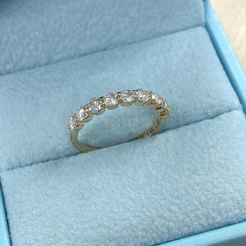 Bague anniversaire en diamant cultivé en laboratoire 1 carat 9 pierres or 14 carats - Photo 12 sur 34