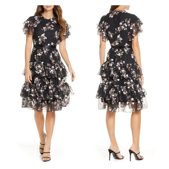 【関税込】PhaseEight ワンピース☆Rachel Floral Ruffle Dress, PHASE EIGHT Rachel Floral Ruffle Dress in Multi | endource