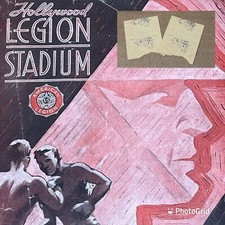 Boxing Program Hollywood Legion Stadium Oct 24th 1947 Original Ticket Stubs Vtg