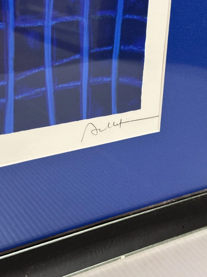 Litografía Emile Bellet A Regarder La Mer Look Out At Sea firmada certificado de autenticidad arte enmarcado Foto 4 de 4