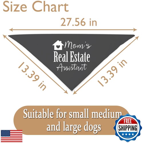 JXGZSO 1 Piece Real Estate Dog Bandana - Mom's/Dad's Real Estate Assistant - - Picture 3 of 5