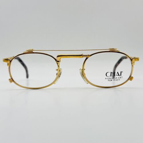 Chai eyeglasses Men Ladies Oval Gold Plumber Style Mod. NO. 4 SM92 F2 Vintage N. - Picture 1 of 12
