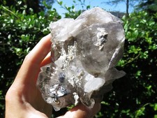 Minerals *** HISTORIC PINK IRON HEMATITE on SMOKE QUARTZ' Cavradi, Switzerland