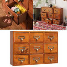 Trinket Drawers Mini Box Desk Organizer Small Tabletop Wooden Storage Cabinet