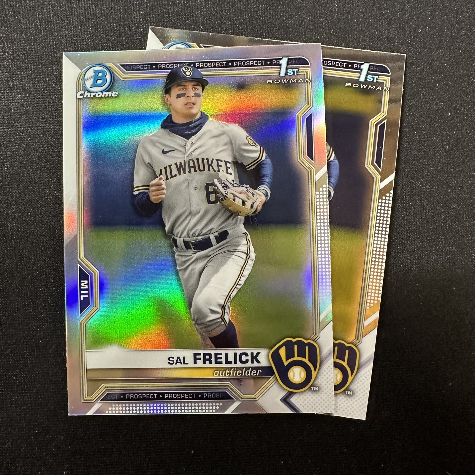 2021 Bowman Chrome SAL FRELICK Refractor + Base 1st Rookie Card RC Brewers