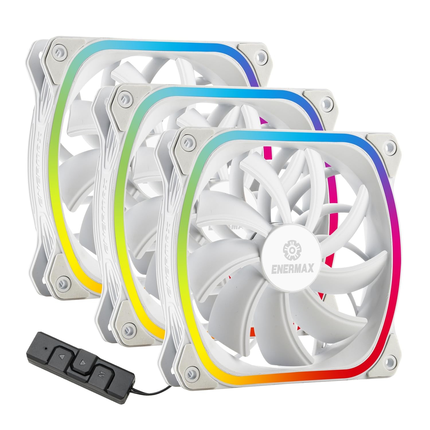 Ventilateur boîtier PC SQUA RGB BLANC Pack de 3 pour setup gaming et bureau lumineux