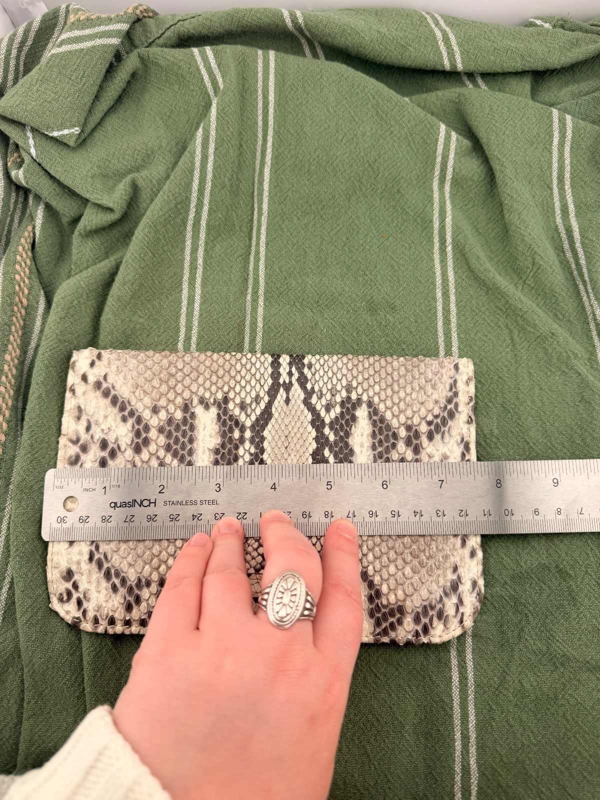 Lauren Eiffel Real Python Snakeskin Wallet Organi… - image 3