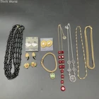 Vintage Trifari Costume Jewelry Lot 10 Pieces Necklaces Earrings Bracelet